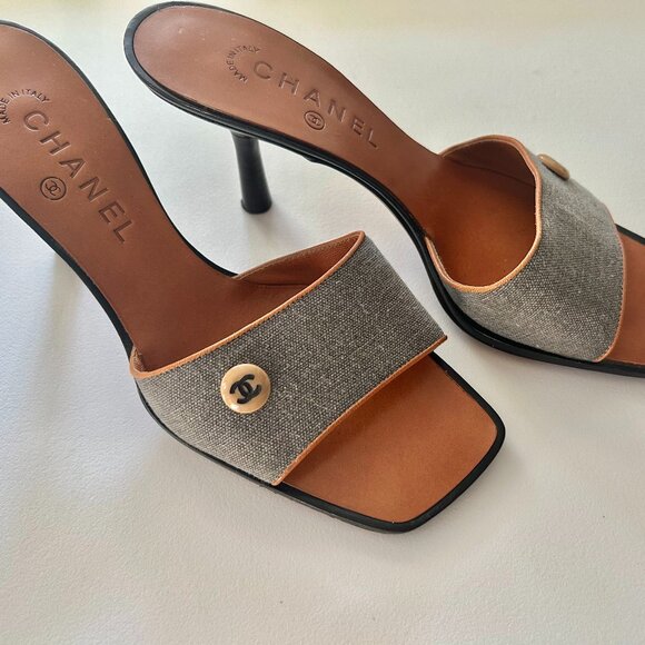 CHANEL Shoes - Chanel Denim Kitten Heels, Size 38.5- *RARE,* MINT Condition!!